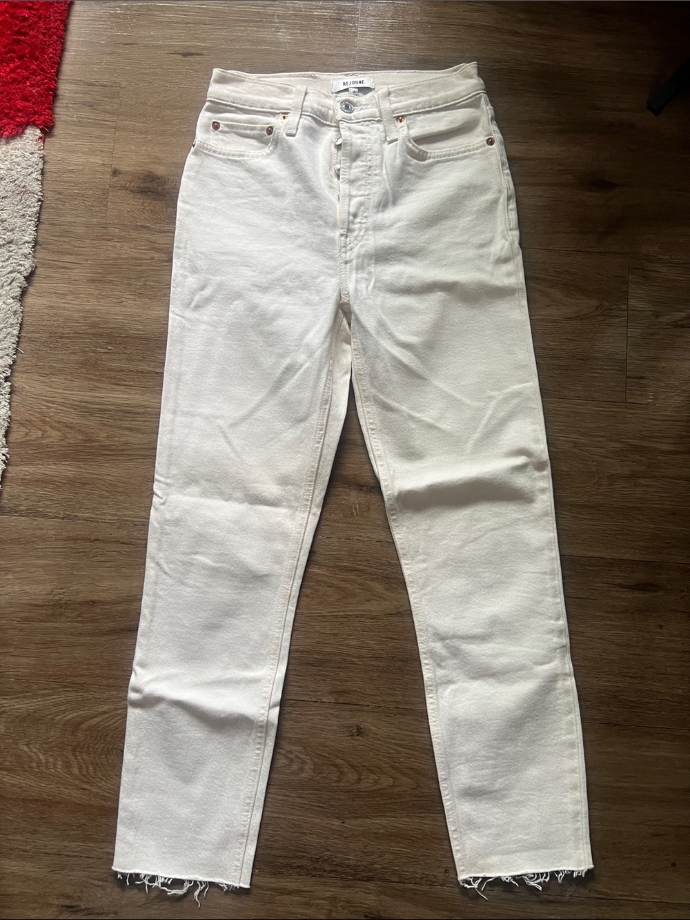 Re/Done Women's Straight Leg White Jeans size 25